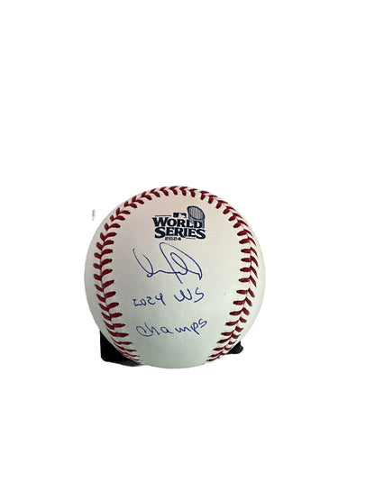 ANDY PAGES SIGNED 2024 WORLD SERIES BASEBALL "2024 WS CHAMPS" INSCRIPTION PSA