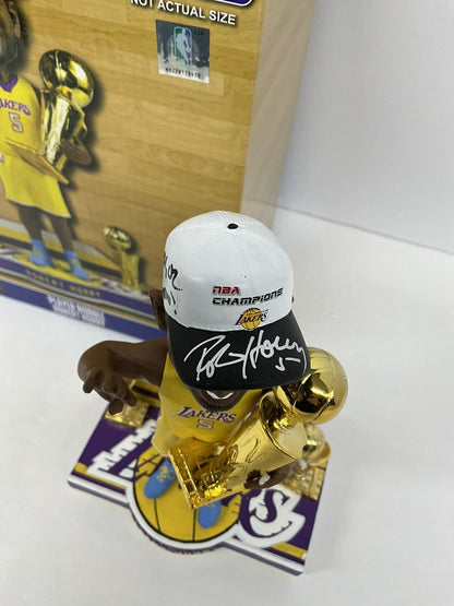 ROBERT HORRY SIGNED LAKERS FOCO /216 BOBBLEHEAD 00,01,02 CHAMPS" INS BAS W128245