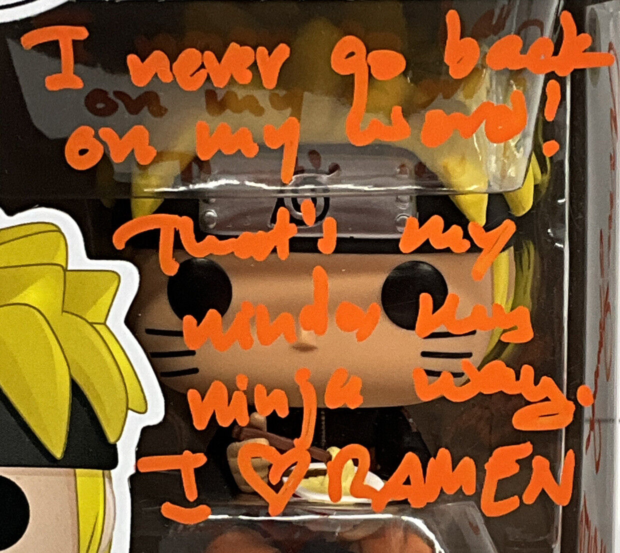 MAILE FLANAGAN SIGNED NARUTO UZUMAKI WITH RAMEN FUNKO POP 823 +QUOTE PSA 2C63695