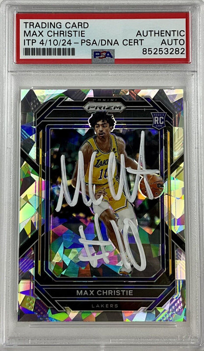 MAX CHRISTIE SIGNED LAKERS CRACKED ICE PANINI PRIZM 270 RC PSA ITP 85253282