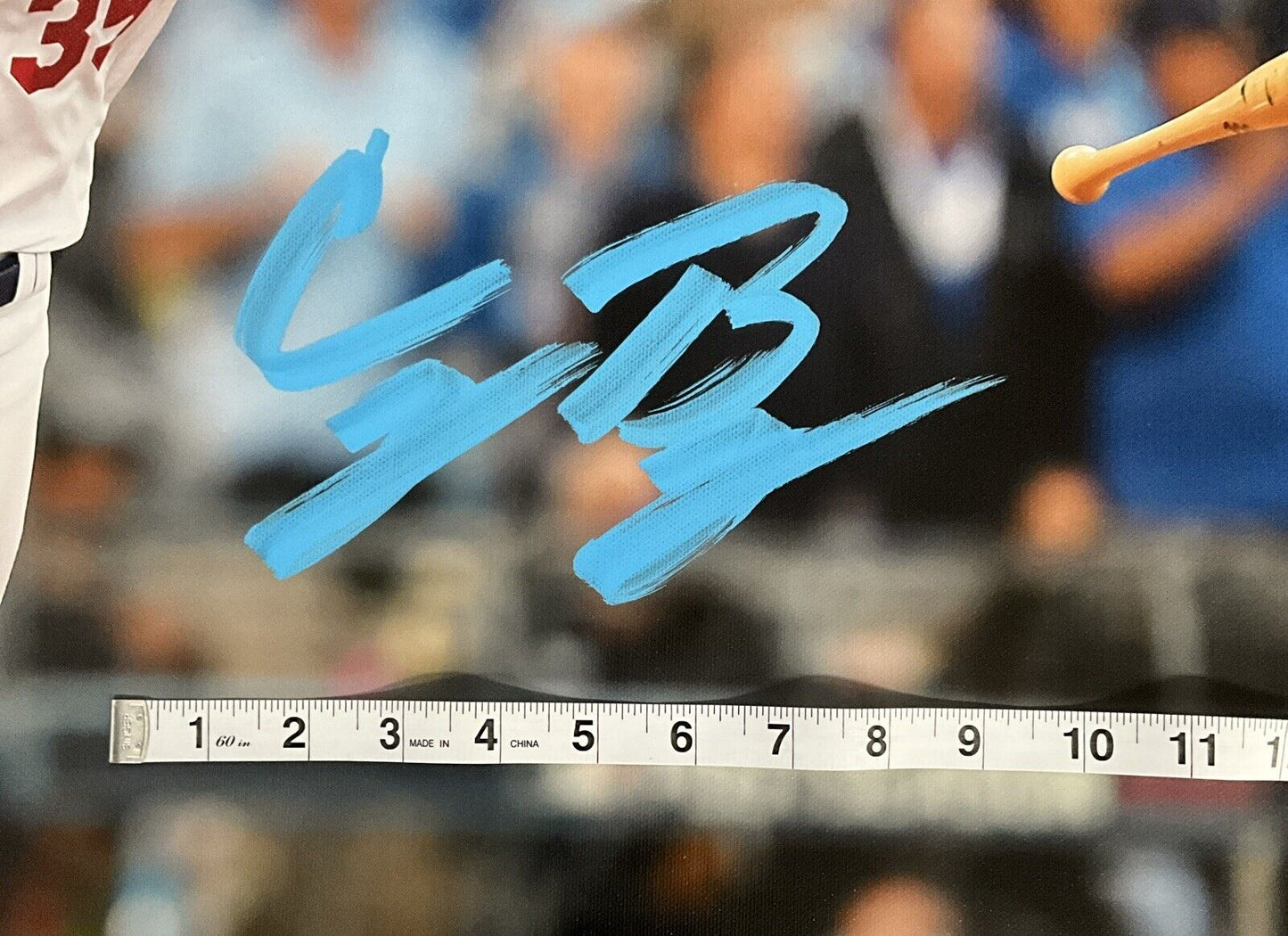 CODY BELLINGER DODGERS 2020 WS CHAMPION SIGNED 22X26 CANVAS BECKETT BH79026