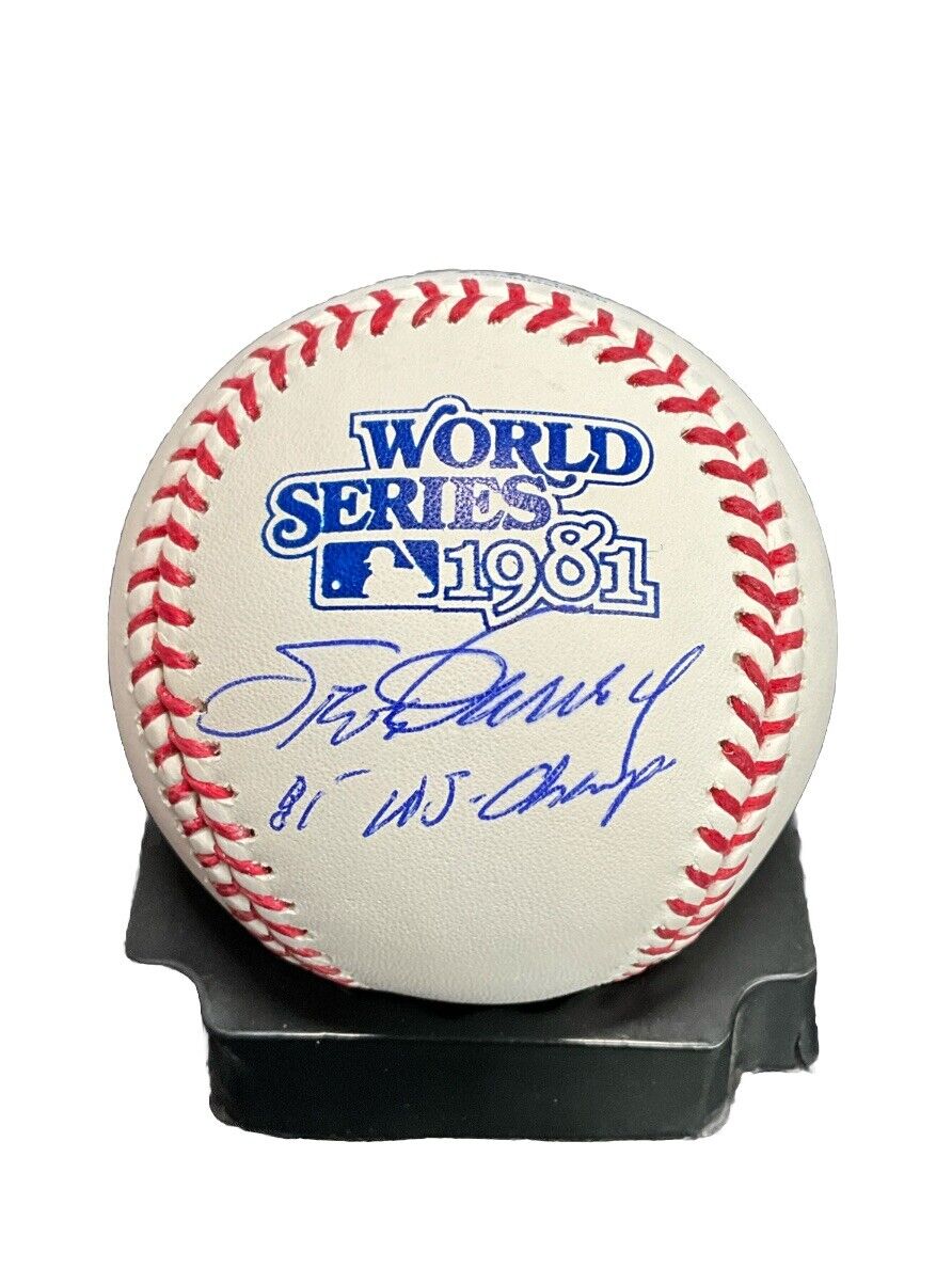 STEVE GARVEY DODGERS SIGNED 1981 WORLD SERIES BASEBALL "81 WS CHAMPS" INSC PSA