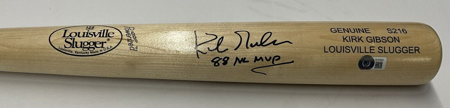 KIRK GIBSON DODGERS SIGNED LOUISVILLE SLUGGER MODEL BAT "88 NL MVP" BAS W140606