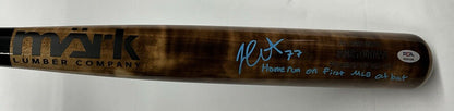 JAMES OUTMAN DODGERS SIGNED MARK LUMBER BAT "HOMERUN ON FIRST MLB AB PSA RG51326