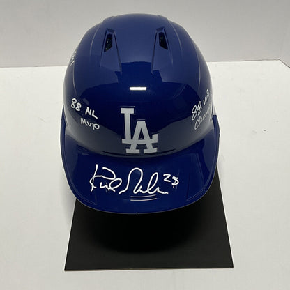 KIRK GIBSON 88 WS CHAMP SIGNED FULL SIZE DODGERS HELMET W/4 INSCRIPTIONS W140623