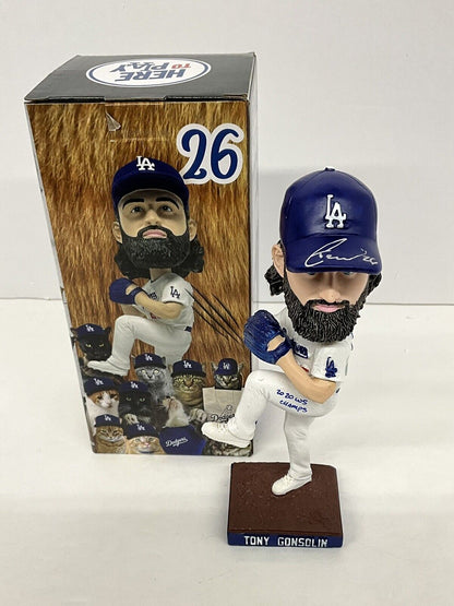 TONY GONSOLIN SIGNED DODGERS SGA BOBBLEHEAD "2020 WS CHAMPS" INSCRIP PSA 2C60244