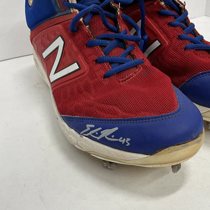 EDWIN RIOS DODGERS 2020 WS CHAMPION SIGNED GAME USED CLEATS PSA RG14860/61