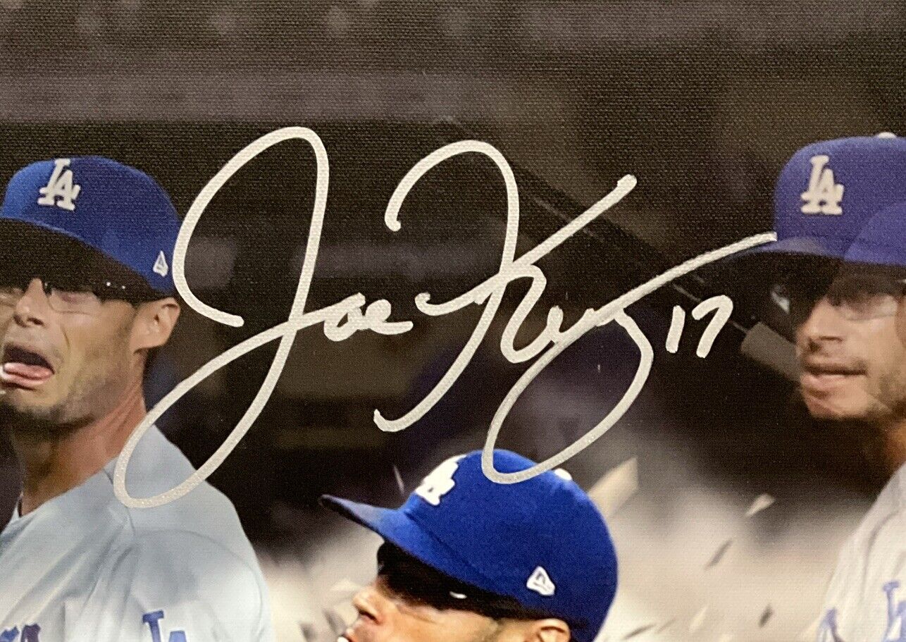 7/17 JOE KELLY DODGERS SIGNED 22X26 POUTY FACE EDIT CANVAS 