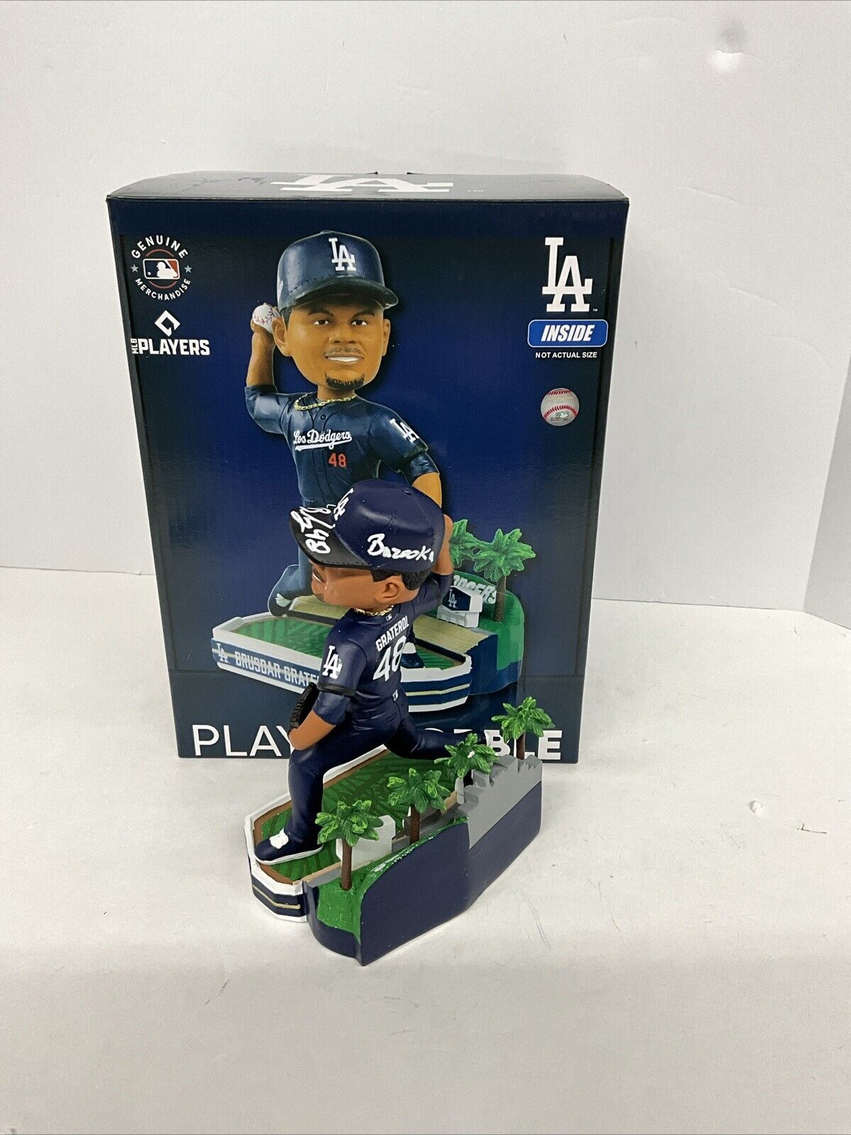 BRUSDAR GRATEROL SIGNED DODGERS FOCO CITY CONNECT BOBBLEHEAD BAZOOKA PSA 3C24585