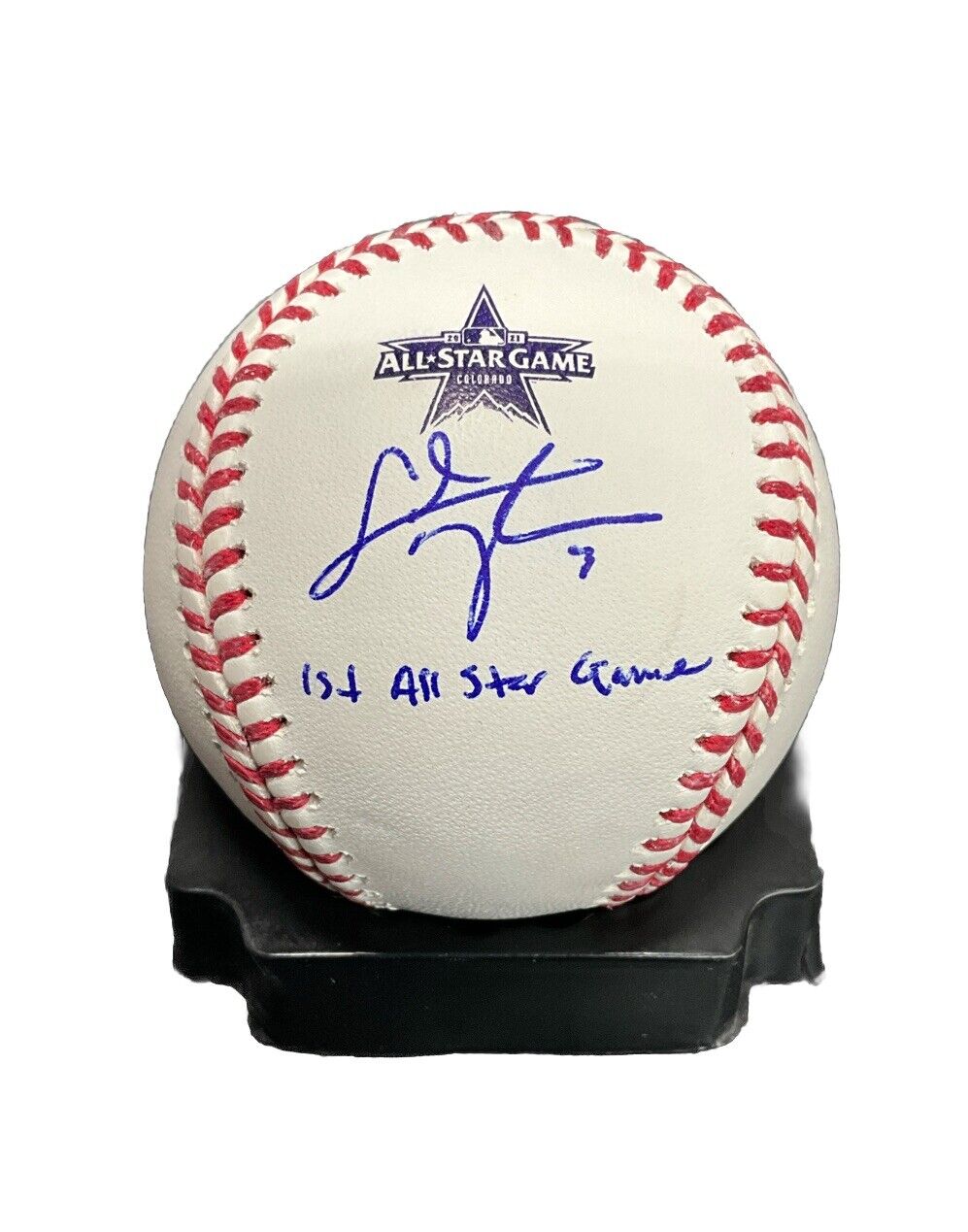 CHRIS TAYLOR DODGERS SIGNED 2021 ALL STAR GAME BASEBALL "1ST ALL STAR GAME" PSA