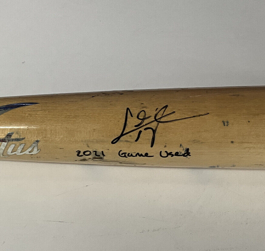 CHRIS TAYLOR DODGERS SIGNED GAME USED VICTUS BAT "2021 GAME USED" IN BAS WW26554