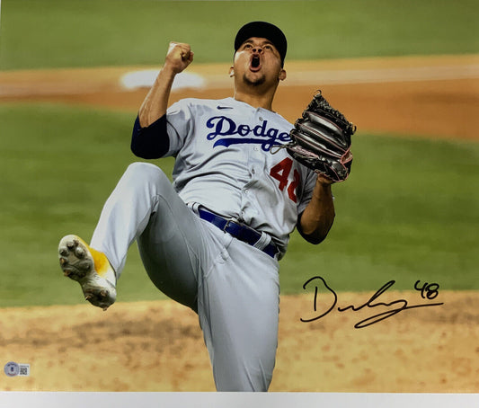 BRUSDAR GRATEROL DODGERS SIGNED 16X20 CELEBRATING PHOTO BECKETT