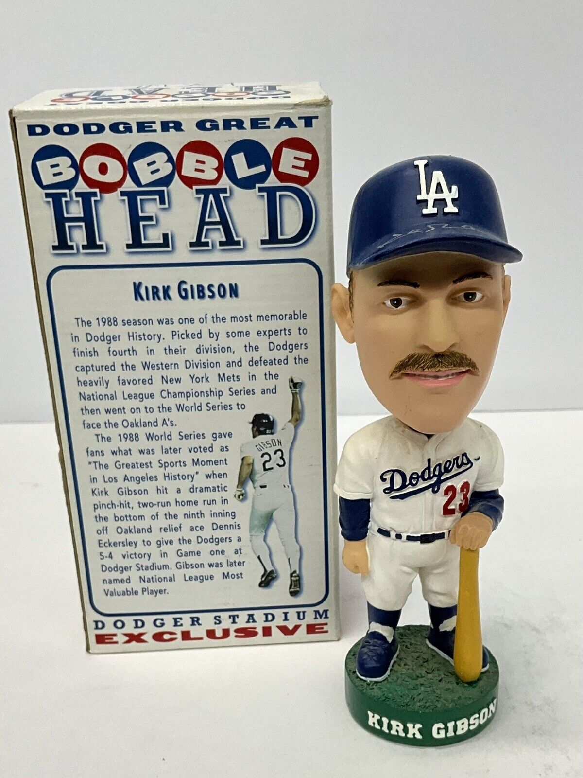 KIRK GIBSON DODGERS 88 WS CHAMPION SIGNED 2001 SGA BOBBLEHEAD PSA AI32876