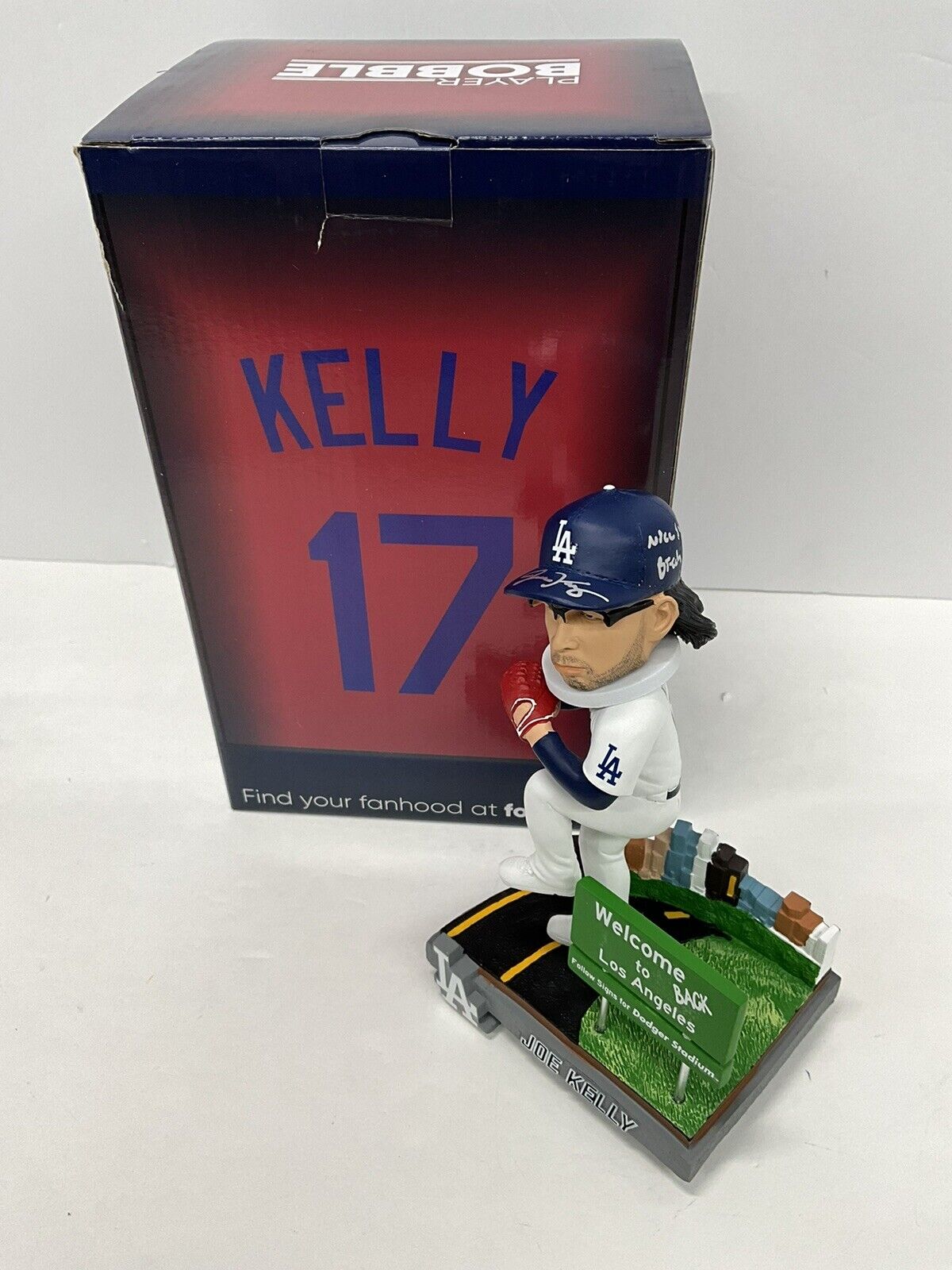 JOE KELLY SIGNED WELCOME BACK TO LA BOBBLEHEAD "NICE SWING BITCH"  PSA 3C13430