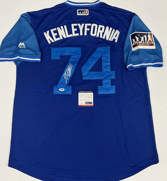 KENLEY JANSEN SIGNED DODGERS PLAYERS NICKNAME JERSEY "KENLEYFORNIA" PSA AF53533