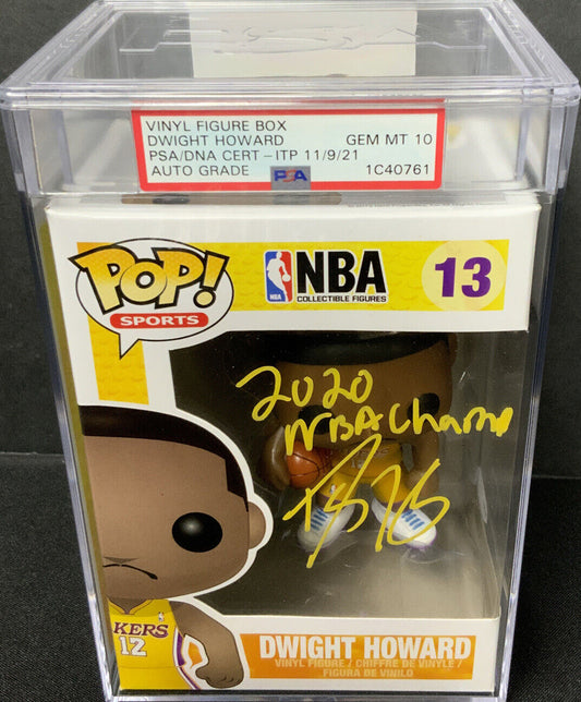 DWIGHT HOWARD SIGNED LAKERS FUNKO POP "NBA CHAMPS" GEM MT 10 PSA SLABBED 1C40761