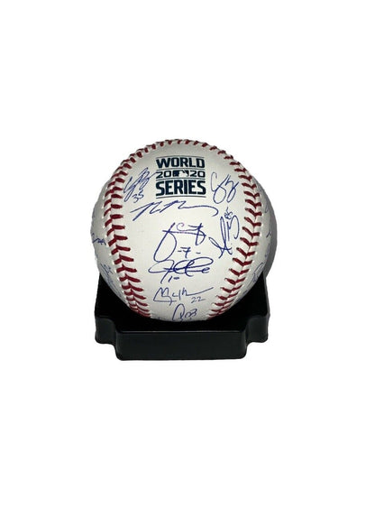 DODGERS 2020 WORLD SERIES BASEBALL SIGNED FULL ROSTER TEAM 29 AUTOS PSA 9A47984