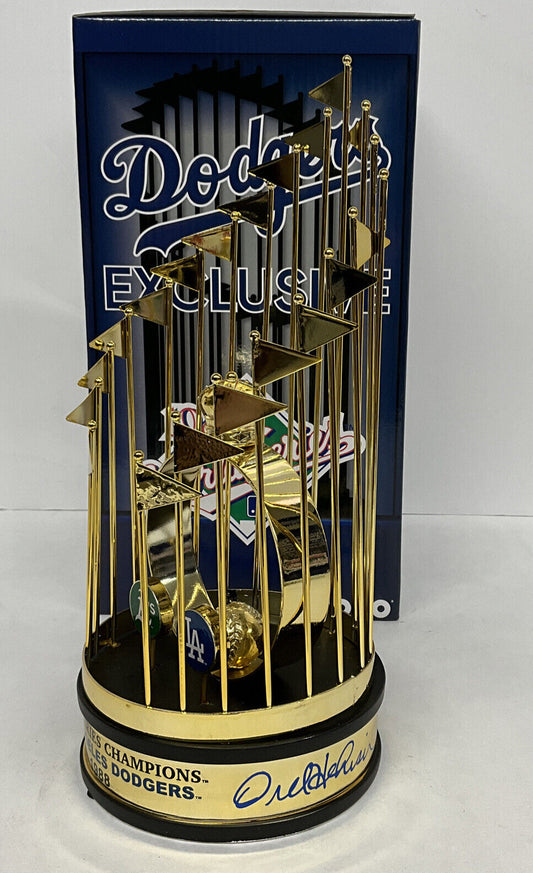 OREL HERSHISER SIGNED DODGERS 12" 1988 WORLD SERIES TROPHY 88 WS MVP PSA 9A20787