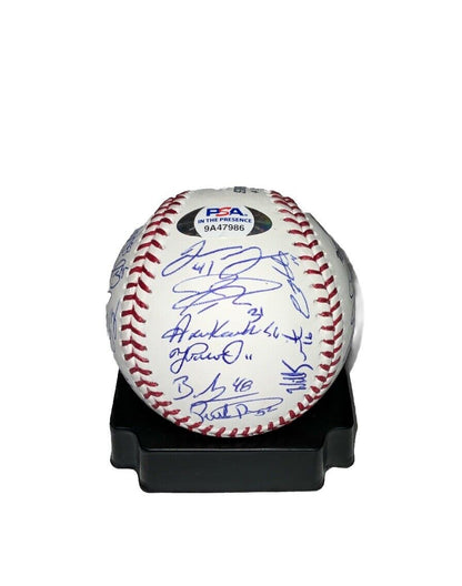 DODGERS 2020 WORLD SERIES BASEBALL SIGNED FULL ROSTER TEAM 29 AUTOS PSA 9A47986