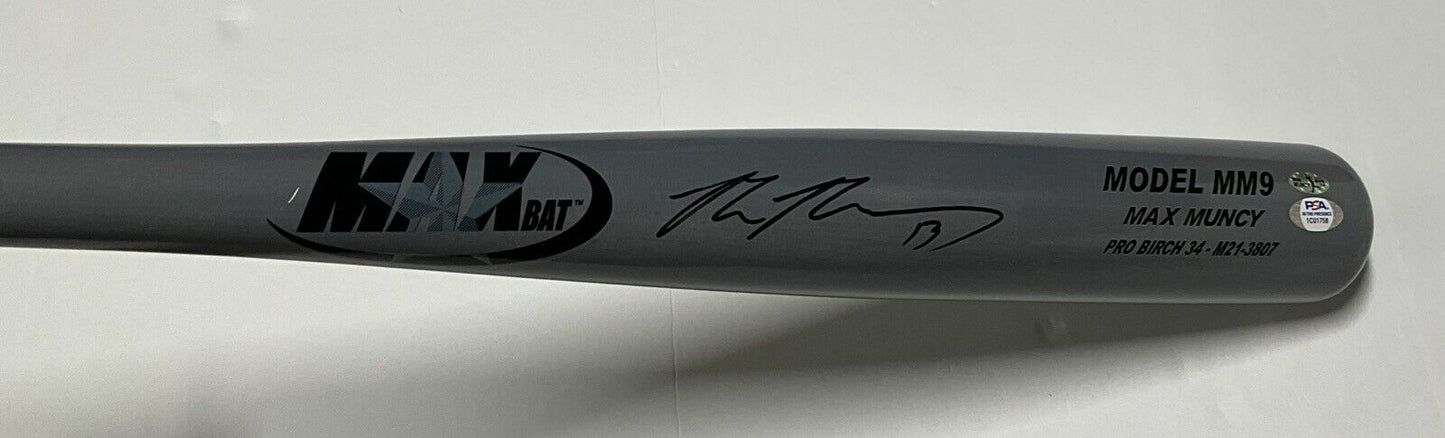 MAX MUNCY DODGERS WS CHAMPION SIGNED MAXBAT MM9 GAME MODEL BAT PSA 1C01758