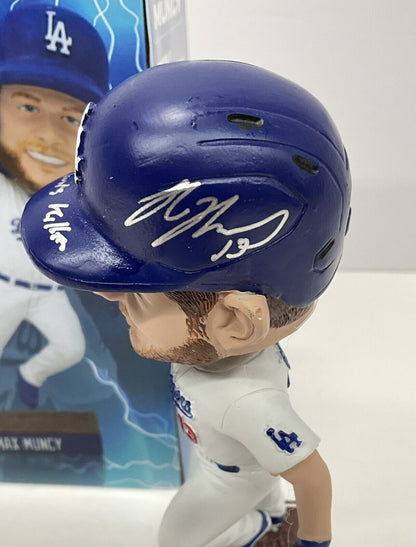 MAX MUNCY SIGNED DODGERS 2023 SGA BOBBLEHEAD "GIANT KILLER" INSCRIPT PSA 2C82063