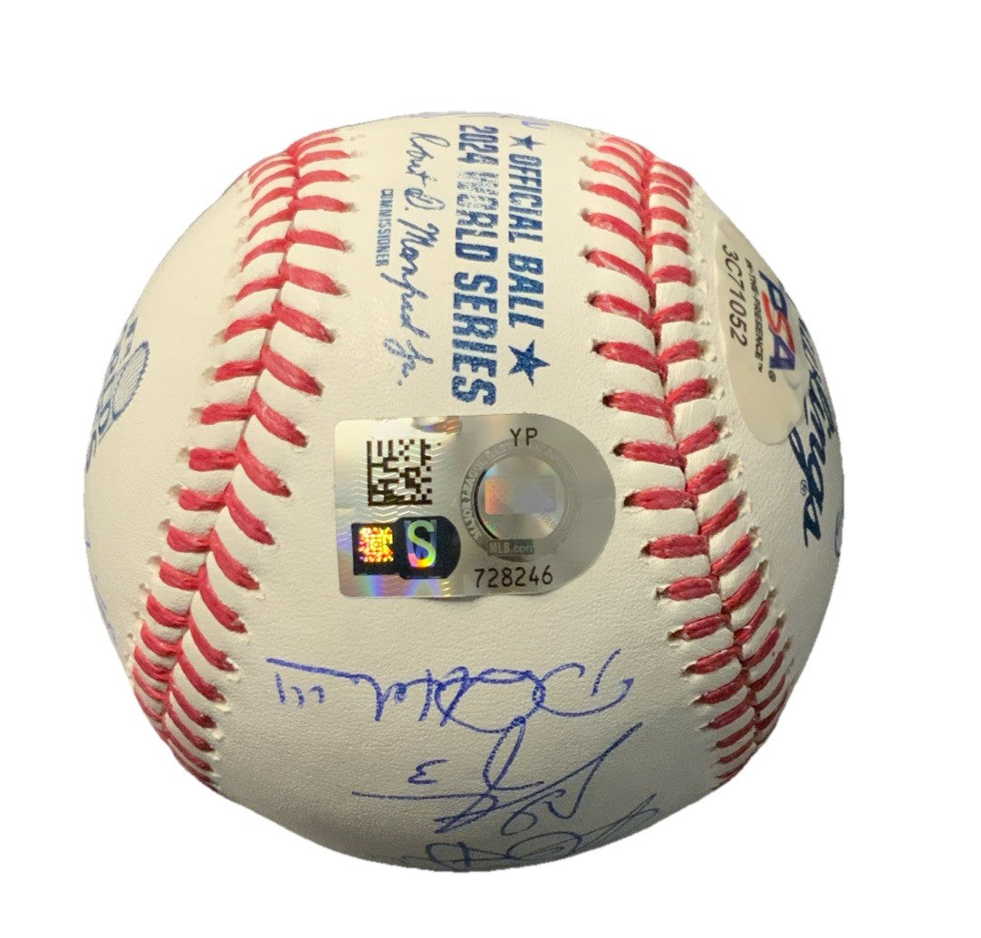 DODGERS SIGNED 2024 WORLD SERIES BALL 21 AUTOS FREEMAN TEO MUNCY BUEHLER PSA 052