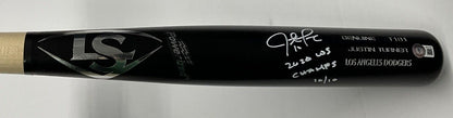 10/10 W JUSTIN TURNER DODGERS SIGNED LOUISVILLE SLUGGER BAT "2020 WS CHAMPS" BAS