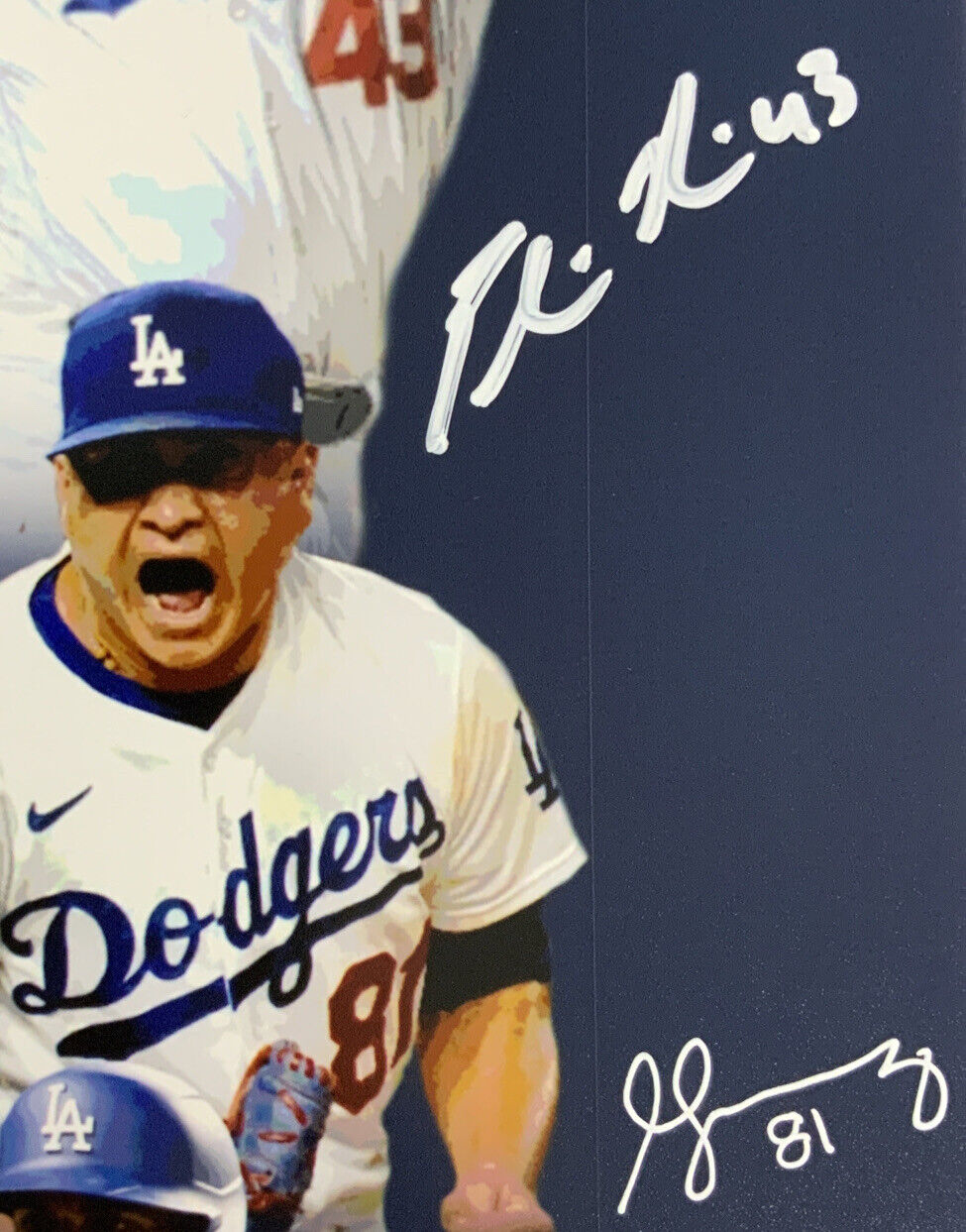 18/20 DODGERS 2020 WORLD SERIES 16X20 PHOTO WITH 10 AUTOGRAPHS MUNCY TAYLOR PSA