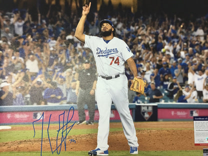 KENLEY JANSEN DODGERS ALL TIME SAVES LEADER SIGNED 18X22 CANVAS PRINT PSA 3571