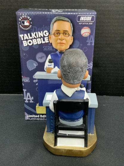 JAIME JARRIN SIGNED TALKING BOBBLEHEAD "HOF 98, DESPIDALA CON UN BESO" PSA 