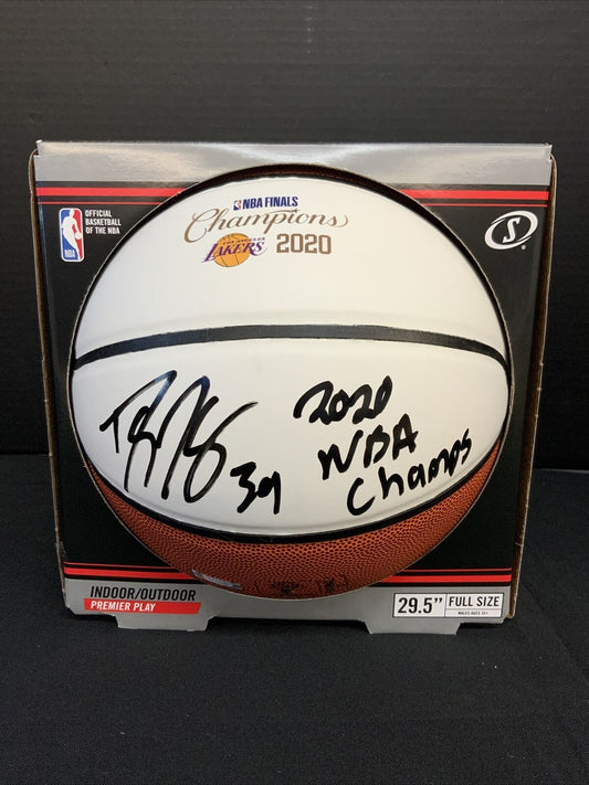 DWIGHT HOWARD SIGNED SPALDING LAKERS BASKETBALL "2020 NBA CHAMPS" PSA 1C40880