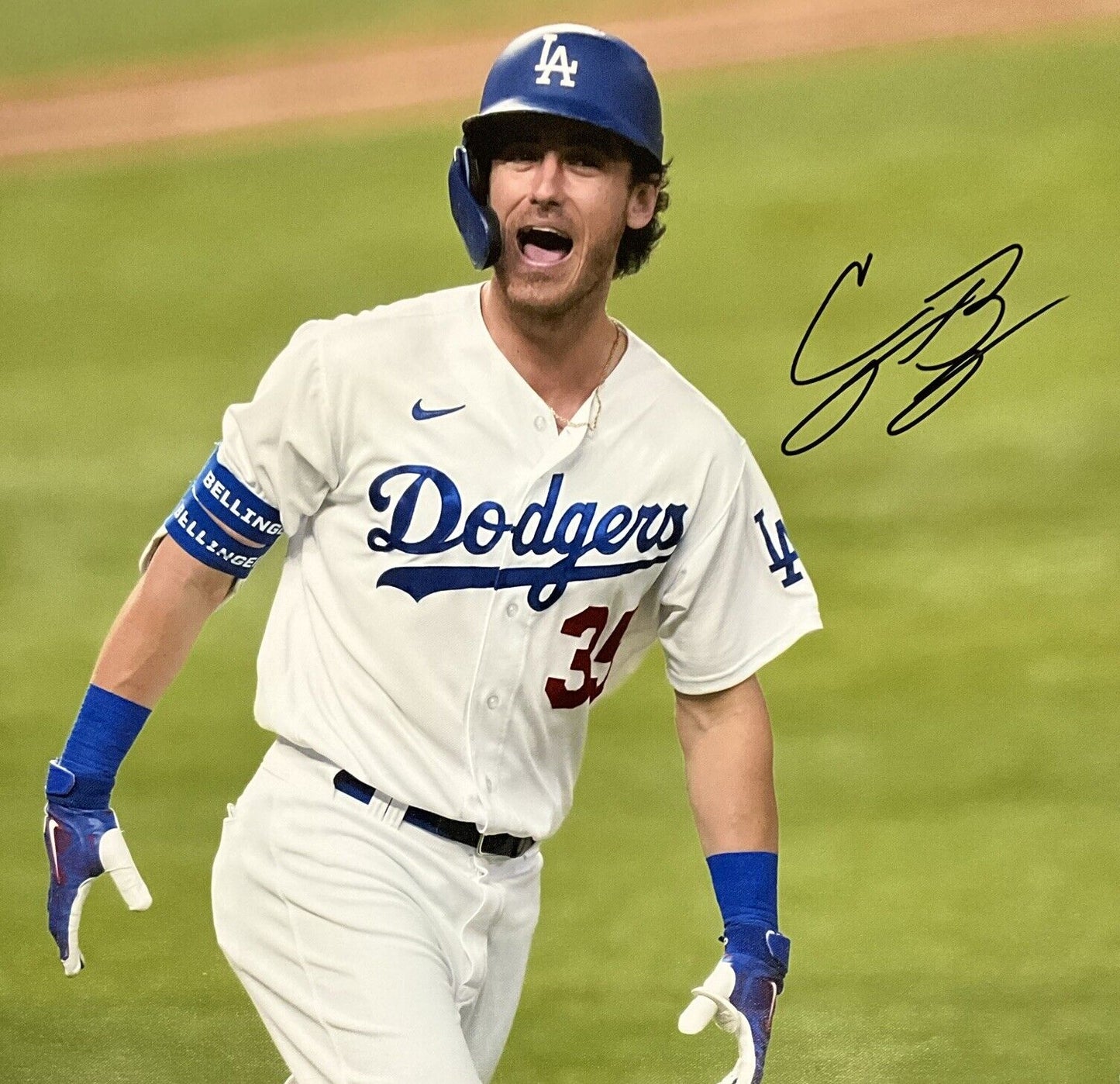 CODY BELLINGER DODGERS 2020 WS CHAMPION SIGNED 22X26 CANVAS BECKETT BH79021