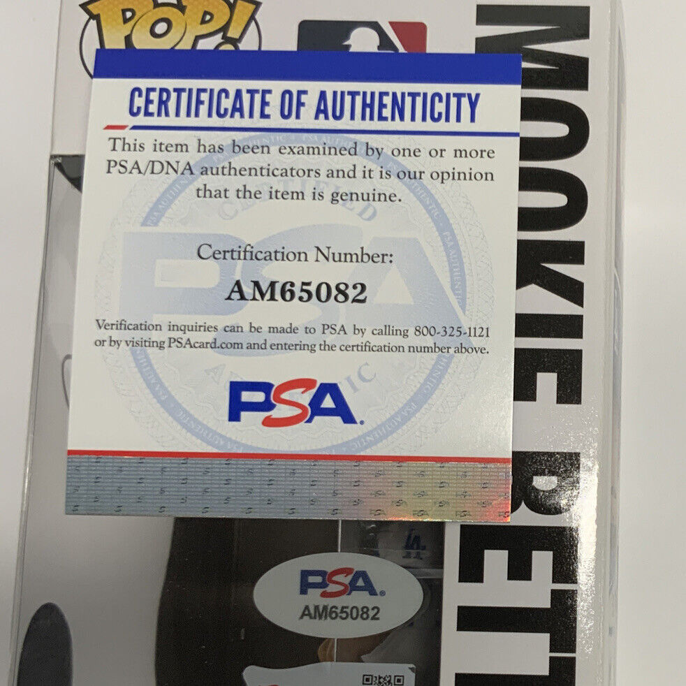 MOOKIE BETTS SIGNED LOS ANGELES DODGERS FUNKO POP #77 FANATICS PSA