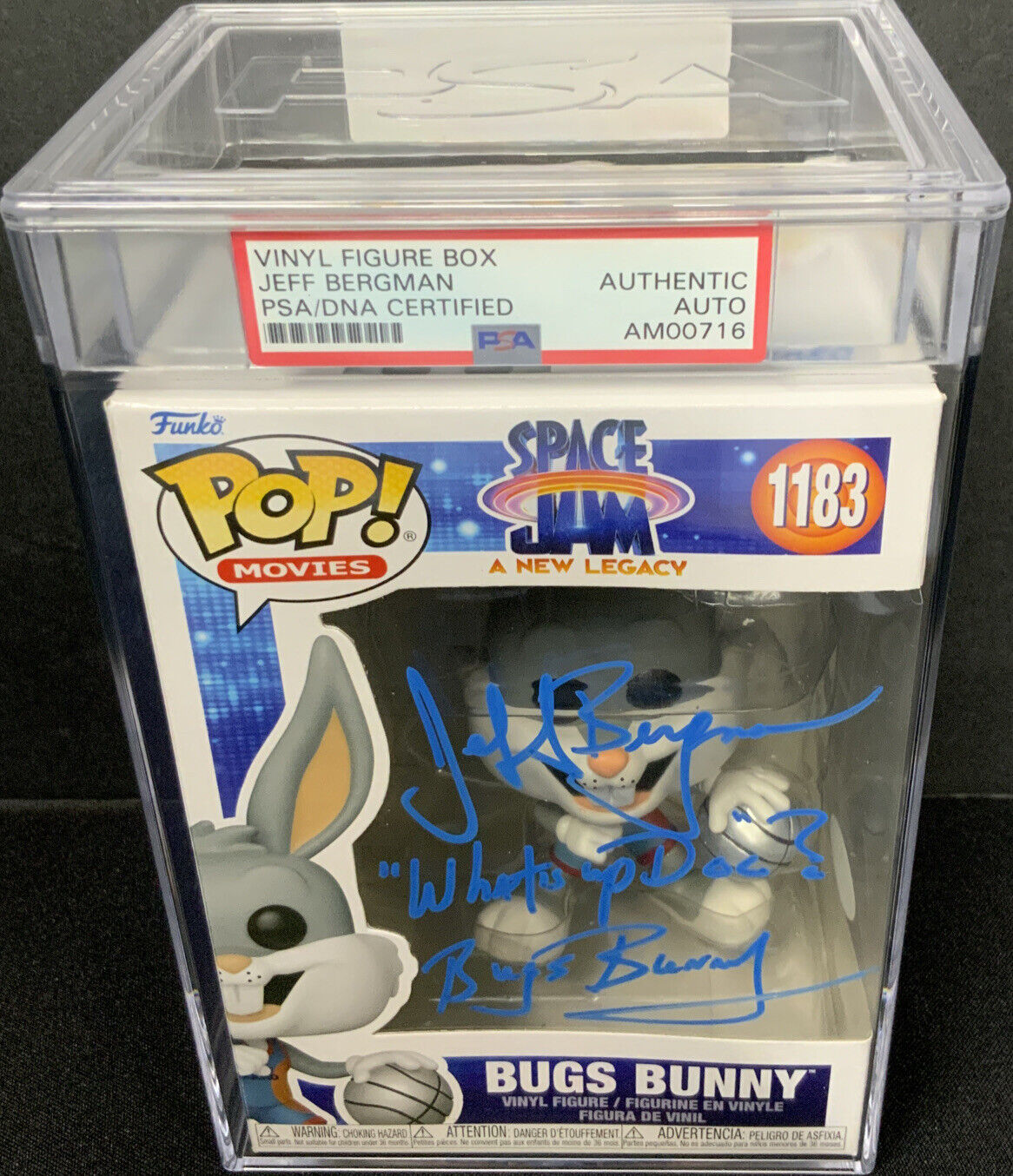 JEFF BERGMAN SIGNED SPACE JAM BUGS BUNNY FUNKO POP #1183 PSA SLABBED AM00716