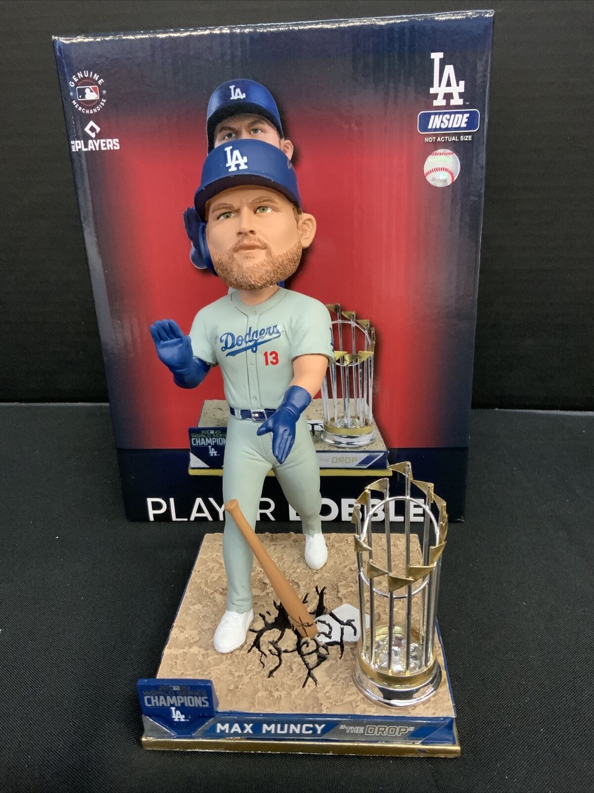 MAX MUNCY DODGERS SIGNED FOCO CHAMPIONSHIP BOBBLEHEAD "GAME 5 BOMB" PSA 9A99281