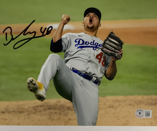 BRUSDAR GRATEROL DODGERS SIGNED 8X10 CELEBRATION PHOTO BECKETT