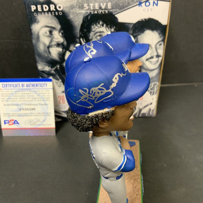 1981 WS TRI-MVP SIGNED DODGERS BOBBLEHEAD CEY, GUERRERO, YEAGER PSA 9A55596