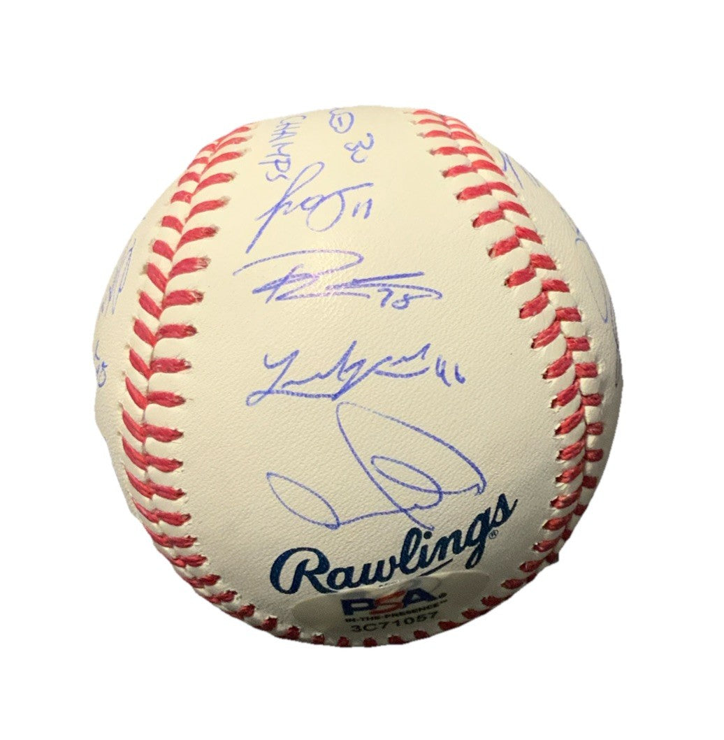 DODGERS SIGNED 2024 WORLD SERIES BALL 21 AUTOS FREEMAN TEO MUNCY BUEHLER PSA 057