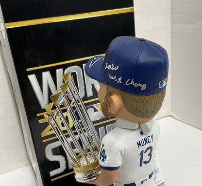 MAX MUNCY DODGERS SIGNED FOCO CHAMPIONSHIP BOBBLEHEAD "2020 WS CHAMP PSA 9A67982