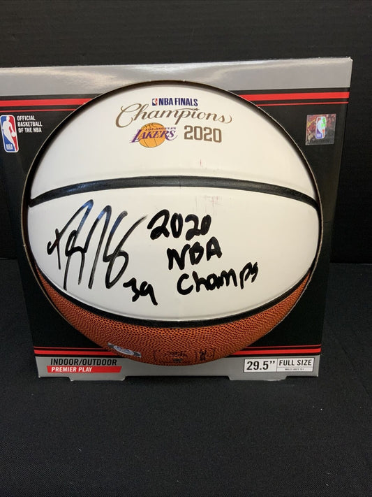 DWIGHT HOWARD SIGNED SPALDING LAKERS BASKETBALL "2020 NBA CHAMPS" PSA 1C40881