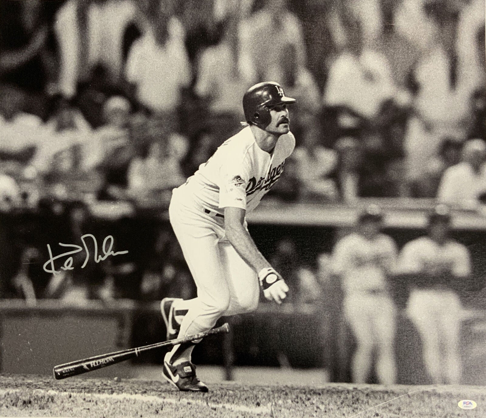 KIRK GIBSON DODGERS 1988 WORLD SERIES CHAMPION SIGNED 22X28 CANVAS PSA AI33537