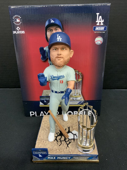 MAX MUNCY DODGERS SIGNED FOCO CHAMPIONSHIP BOBBLEHEAD PSA 9A99402