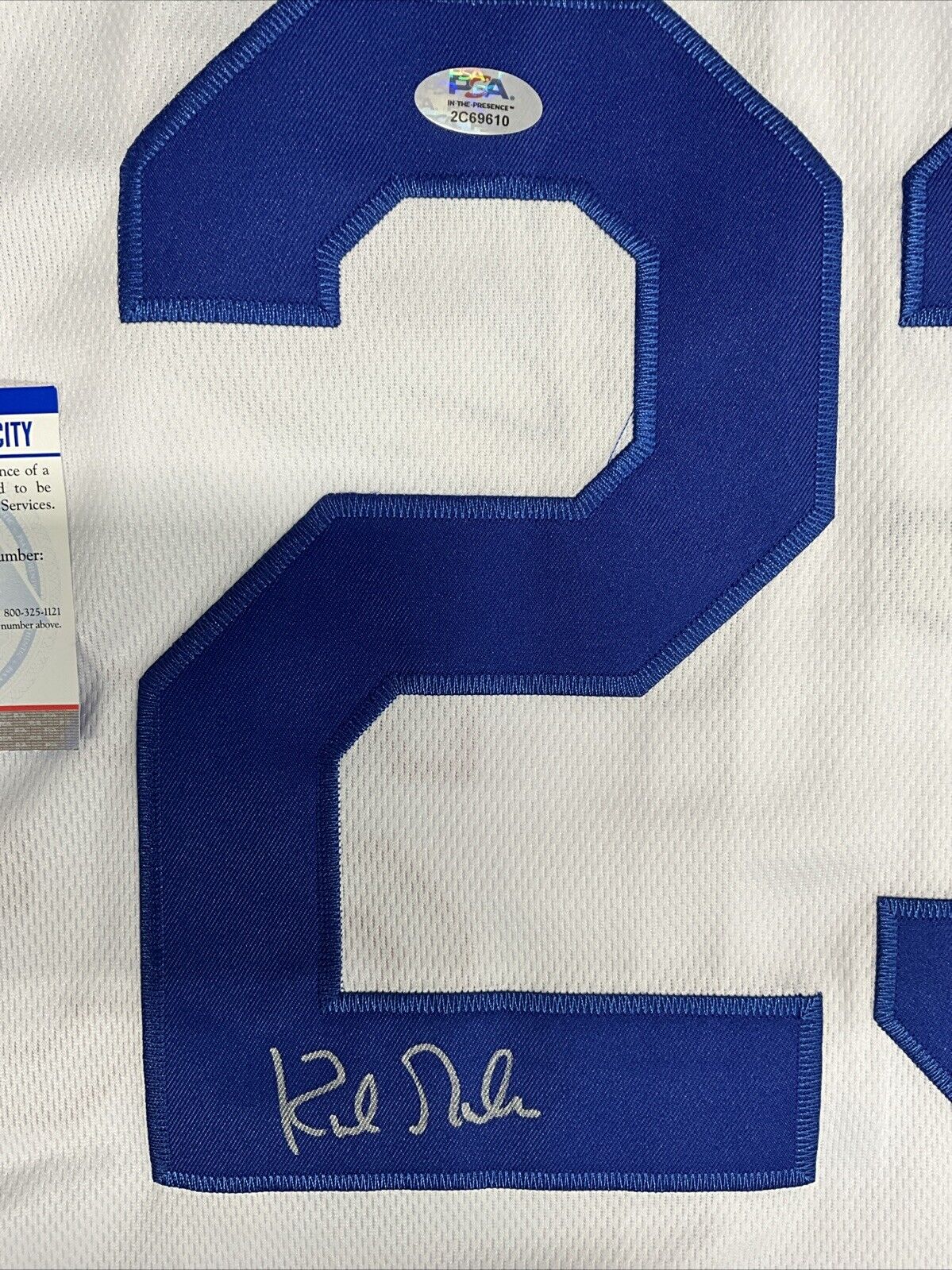 KIRK GIBSON SIGNED DODGERS 88 WORLD SERIES JERSEY "88 WS CHAMPS! INS PSA 2C69610