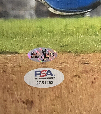 MAX MUNCY DODGERS SIGNED 22X26 2018 WORLD SERIES WALKOFF HR CANVAS PSA 2C51253