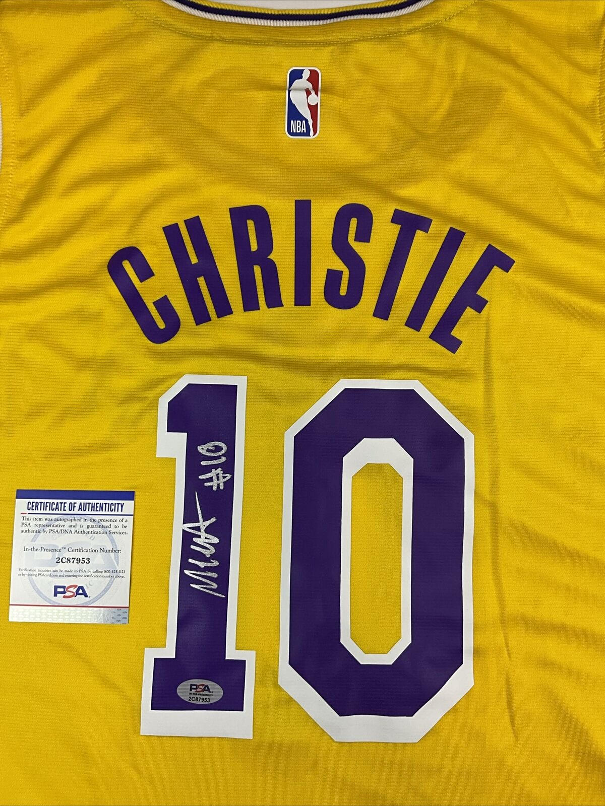 MAX CHRISTIE SIGNED LOS ANGELES LAKERS FANATICS NBA JERSEY PSA ITP 2C87953