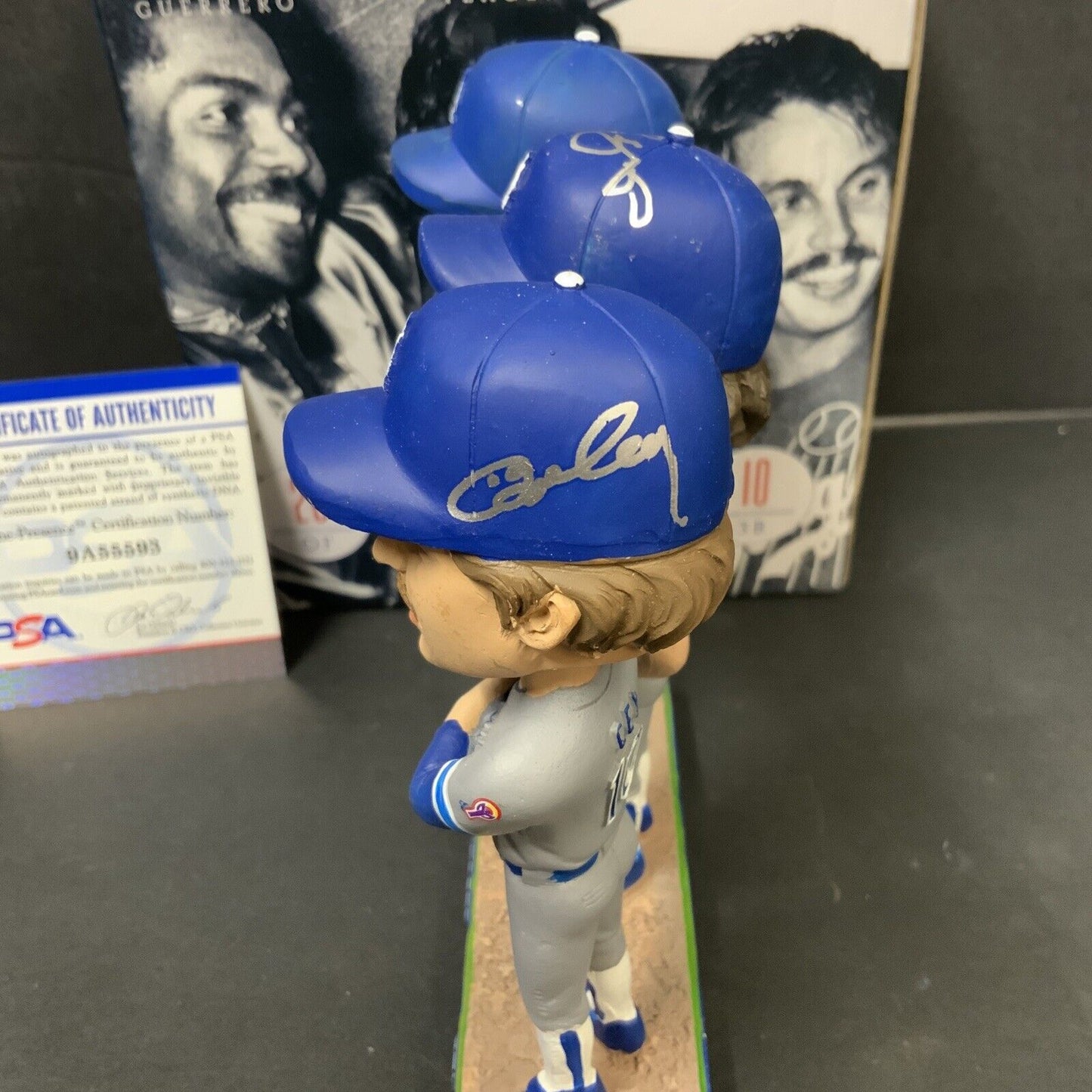 1981 WS TRI-MVP SIGNED DODGERS BOBBLEHEAD CEY, GUERRERO, YEAGER PSA 9A55593