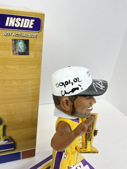 ROBERT HORRY SIGNED LAKERS FOCO /216 BOBBLEHEAD 00,01,02 CHAMPS" INS BAS W128245