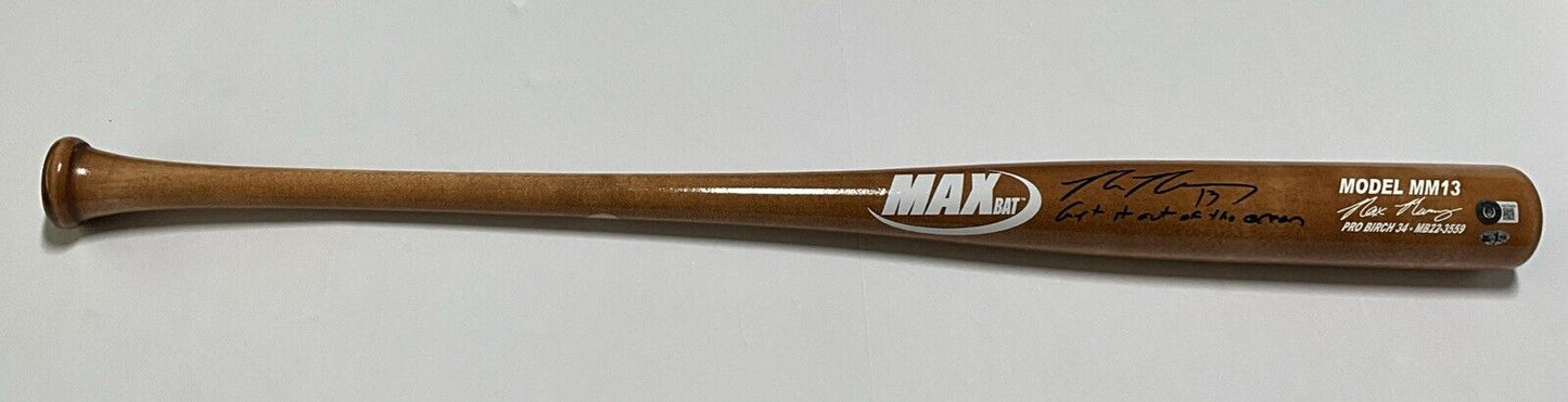 MAX MUNCY DODGERS SIGNED MAXBAT MODEL BAT "GET IT OUT OF THE OCEAN" BAS WZ79425