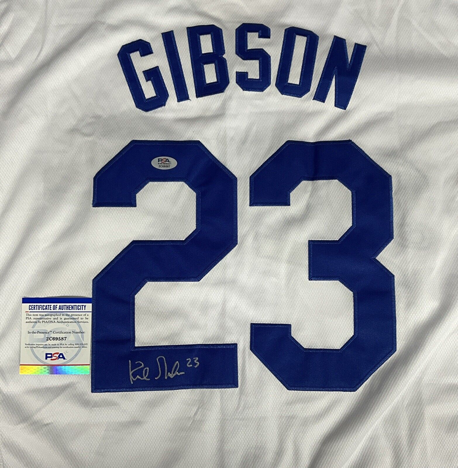 KIRK GIBSON SIGNED LOS ANGELES DODGERS 1988 WORLD SERIES JERSEY PSA 2C69587