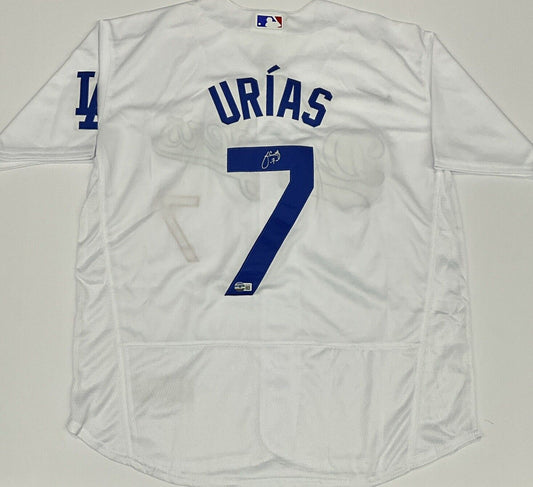 JULIO URIAS DODGERS 2020 WORLD SERIES CHAMPION SIGNED JERSEY BECKETT WZ59902